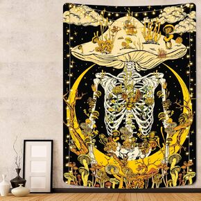 Lyacmy Mushroom Skeleton Tapestry Moon Tapestries Hippie Plants Tapestry Starry Sky Cloud Tapestry Vertical Vines Tapestry Wall Hanging for Room (59.1 x 82.7 inches) in Kuwait