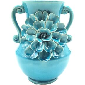 Anding 8" Pure White Modern Ceramic Vases - Oval - Waterfall Elegant Design - Ideal for Friends, Weddings, Desktop Center Vase, Perfect Home Decoration Vase in Kuwait