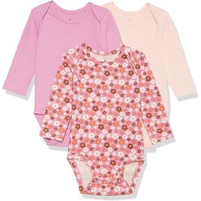 Amazon Essentials Unisex Babies' Cotton Stretch Jersey Long Sleeve Bodysuit (Previously Amazon Aware), Pack of 3