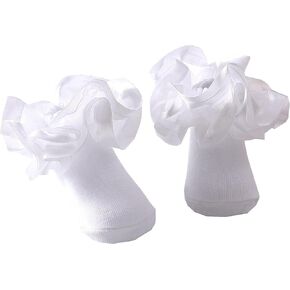 3D Three-dimensional Ruffled Lace Cotton Socks,Cute Double Big Lace Dress Princess Socks for Girls in Saudi Arabia