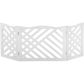 ايتنا بوابة خشبية قائمة بذاتها للحيوانات الاليفة من 3 الواح ثلاثية الطي - عرض 48 انش × ارتفاع 19 انش - اسود هندسي in Kuwait