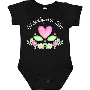 inktastic Grandpa's Girl- Heart Flowers Baby Bodysuit