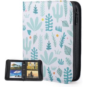 فيلام البوم صور بـ3 حلقات مع سحاب اغلاق للصور الافقية مقاس 4 × 6، غطاء ناعم بنمط صبار كرتوني، سعة 200 in Kuwait