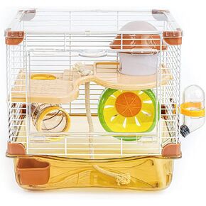 Hamster Cage Small Animal Cage 3 Layers Transparent Cage Size：10.6"(W) X8.1(L) X18.3 (H) Suitable for Hamsters up to 3.5 inch in Length in Saudi Arabia