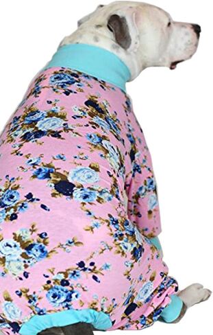 بيجامة للكلاب الكبيرة على شكل أسنان وعسل/بيجاما للكلاب بنقشة زهور سوداء/قصة ضيقة/بلوفر خفيف الوزن/بيجاما للكلاب بتغطية كاملة in Kuwait