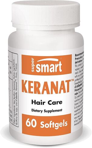 Supersmart - Keranat - with Biotin - Hair Growth & Volume Supplement - Hair Loss Vitamins - Scalp Care - Dryness & Itching | Non-GMO & Gluten Free - 60 Softgels in Saudi Arabia