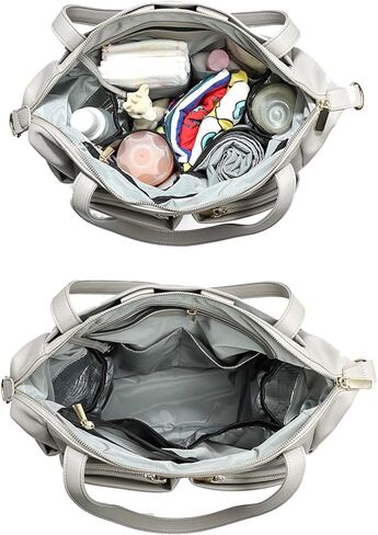 حقيبة حفاضات من ميس فونج، حقيبة ظهر جلدية للحفاضات، حقيبة ظهر كبيرة للحفاضات للفتيات والأولاد، محفظة مع 11 منظم لحقيبة الحفاضات، ووسادة تغيير الحفاضات، وأشرطة عربة الأطفال in Kuwait