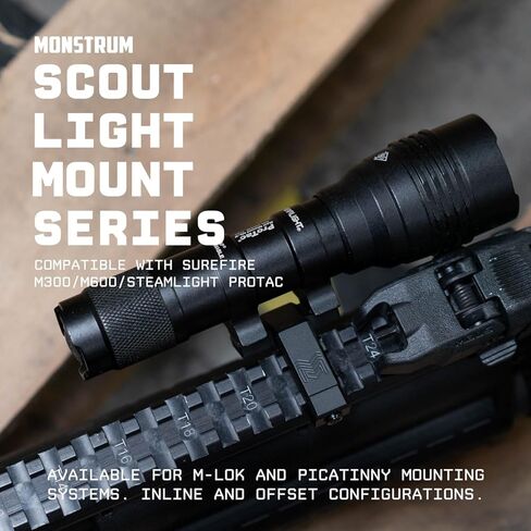 سلسلة مونستروم سكاوت لايت ماونت | متوافق مع سلسلة Surefire M300/M600/سلسلة Streamlight Protac | سليم بيكاتيني 90 درجة in Kuwait