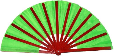 Medifier Chinese Kung Fu Tai Chi Fan Arts Dance/Practice Performance Bamboo Folding Fan Peony Flower Pattern (Green) in Saudi Arabia