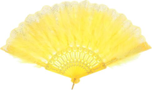 MECCANIXITY Feather Hand Fan,Black Vintage Folding Fan Feather Fan Handheld for Halloween Party Wedding Dancing Decoration in Saudi Arabia