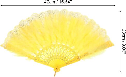 MECCANIXITY Feather Hand Fan,Black Vintage Folding Fan Feather Fan Handheld for Halloween Party Wedding Dancing Decoration in Saudi Arabia