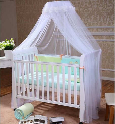 Toyvian سرير كانوبي صافي مع توهج في الظلام النجوم، شبكة سميكة معلقة السرير مظلة سهلة التركيب شبكة للمنزل غرفة الأطفال (أبيض) in Kuwait