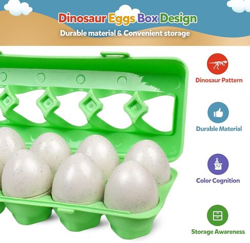 Matching Eggs Easter Egg Toy for Toddlers - Color & Shape Recognition Sorter Puzzle, Early Learning Educational Fine Motor Skill Montessori Geometric Gift for 1 2 3 Year Old Kids Boys Girls (12pcs) in Saudi Arabia