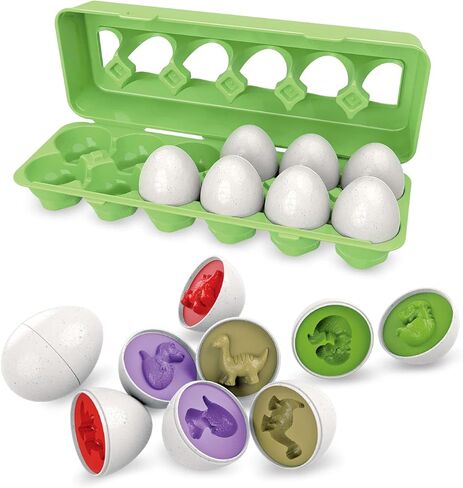 Matching Eggs Easter Egg Toy for Toddlers - Color & Shape Recognition Sorter Puzzle, Early Learning Educational Fine Motor Skill Montessori Geometric Gift for 1 2 3 Year Old Kids Boys Girls (12pcs) in Saudi Arabia