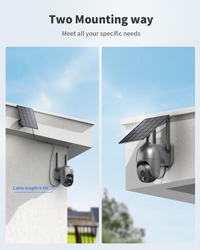 LIWAN Wireless Solar Security Cameras, 2K Outdoor WiFi Camera for Home Surveillance, 360° PTZ Battery Powered Cam with Color Night Vision, PIR Motion Sensor, 2-Way Audio in Saudi Arabia