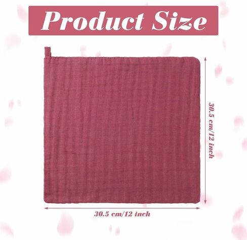 SmoothNovelty 10 Pcs Unisex Muslin Burp Cloths Cotton Baby Wash Cloth Face Absorbent Baby Towels for Newborn Bath Muslin Washcloths Baby Burping Diapers for Infants Kids Girls Boys, 10 Colors in Kuwait