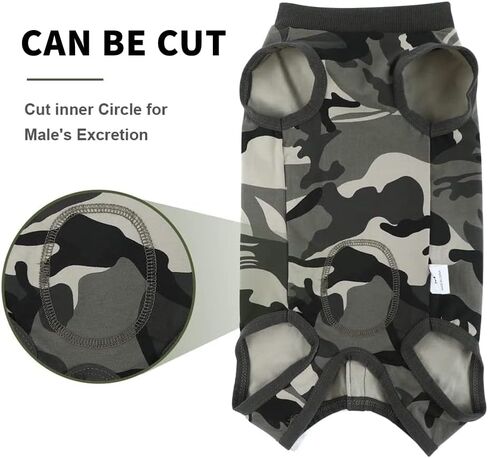 بدلة جراحة COCHPR للكلاب، بدلة تعافي جرح البطن، ملابس جراحية للجرو، سترة ما بعد الجراحة للحيوانات الأليفة بعد الجراحة، بديل الملابس (XXXL، مموه) in Kuwait