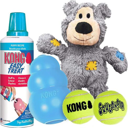 KONG - Puppy Starter Dog Toy Kit - Includes Puppy, Easy Treat, Plush Toy & Squeakers for Dog - Dog Toys for Small Puppies - Pink in Saudi Arabia
