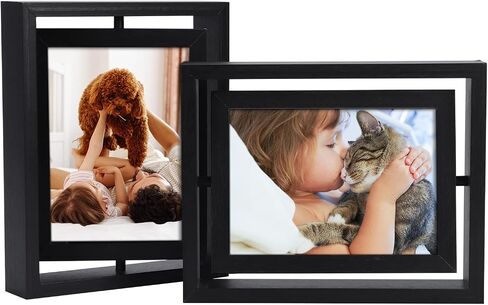 EXYGLO 2 حزمة 4X6 إطارات الصور الدورية إطار الصورة العائمة خشبية 2 إطارات من جانب لعرض الطاولة الرأسية أو الأفقية in Kuwait