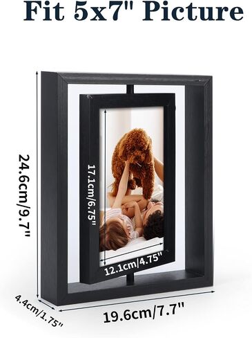 EXYGLO 2 حزمة 4X6 إطارات الصور الدورية إطار الصورة العائمة خشبية 2 إطارات من جانب لعرض الطاولة الرأسية أو الأفقية in Kuwait