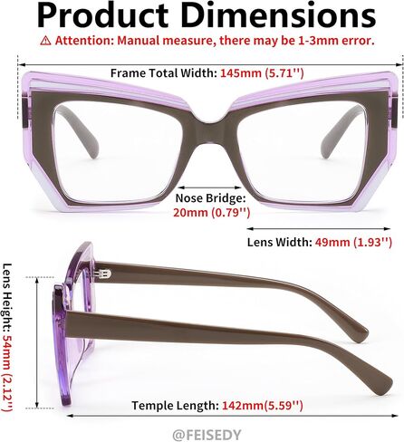 FEISEDY Cat Eye Frame Glasses for Women Men Blue Light Blocking Glasses Anti Glare Computer Eyeglasses B9125 in Kuwait