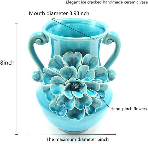 Anding 8" Pure White Modern Ceramic Vases - Oval - Waterfall Elegant Design - Ideal for Friends, Weddings, Desktop Center Vase, Perfect Home Decoration Vase in Kuwait