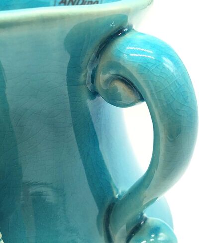 Anding 8" Pure White Modern Ceramic Vases - Oval - Waterfall Elegant Design - Ideal for Friends, Weddings, Desktop Center Vase, Perfect Home Decoration Vase in Kuwait