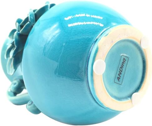 Anding 8" Pure White Modern Ceramic Vases - Oval - Waterfall Elegant Design - Ideal for Friends, Weddings, Desktop Center Vase, Perfect Home Decoration Vase in Kuwait