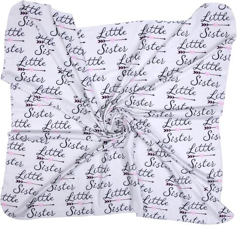 بطانيات استقبال حديثي الولادة فائقة النعومة، مجموعة بطانية قماط للفتيات الصغيرات مع قبعة عصابة رأس، هدية استحمام للأطفال حديثي الولادة في المستشفى، 0-3 أشهر، أخت صغيرة in Kuwait