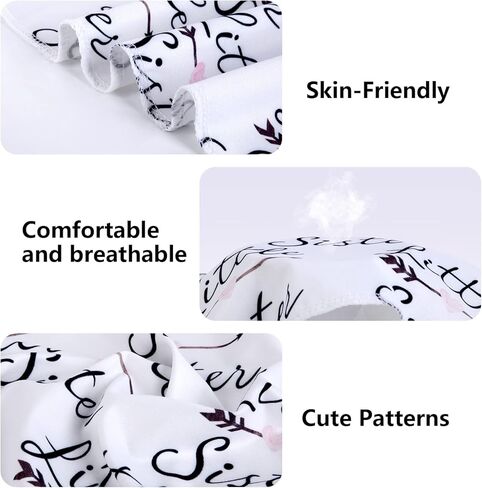 بطانيات استقبال حديثي الولادة فائقة النعومة، مجموعة بطانية قماط للفتيات الصغيرات مع قبعة عصابة رأس، هدية استحمام للأطفال حديثي الولادة في المستشفى، 0-3 أشهر، أخت صغيرة in Kuwait