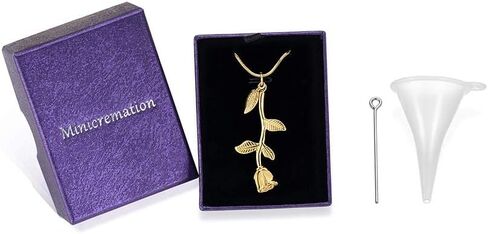 Rose Flower Cremation Jewelry Urn Necklaces for Ashes, Cremation Ash Jewelry Memorial Pendants for Human Pets Ashes in Kuwait