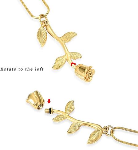 Rose Flower Cremation Jewelry Urn Necklaces for Ashes, Cremation Ash Jewelry Memorial Pendants for Human Pets Ashes in Kuwait