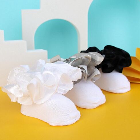 3D Three-dimensional Ruffled Lace Cotton Socks,Cute Double Big Lace Dress Princess Socks for Girls in Saudi Arabia