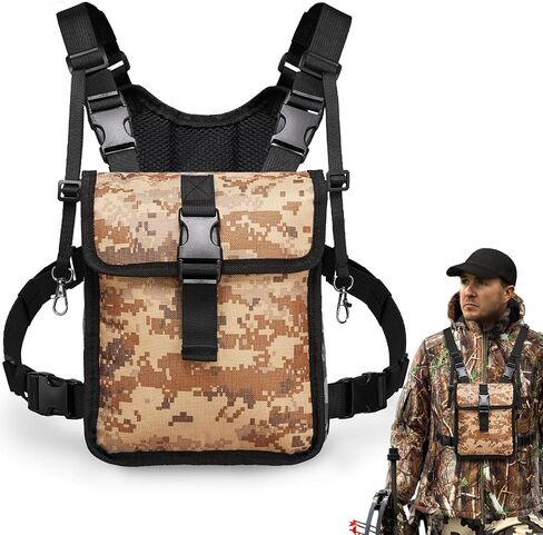 NEW VIEW Camo Binocular Harness Chest Pack for Bird Watching Hunting Hiking Shooting, Holds Rangefinder, Lightweigh Adjustable Bino Harness for Boys & Girls in Saudi Arabia