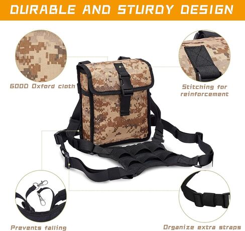 NEW VIEW Camo Binocular Harness Chest Pack for Bird Watching Hunting Hiking Shooting, Holds Rangefinder, Lightweigh Adjustable Bino Harness for Boys & Girls in Saudi Arabia