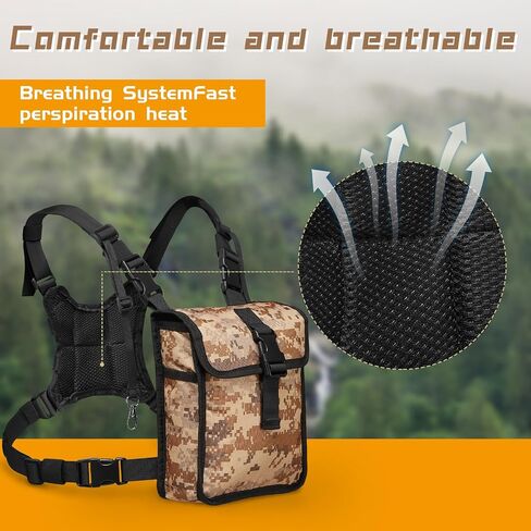 NEW VIEW Camo Binocular Harness Chest Pack for Bird Watching Hunting Hiking Shooting, Holds Rangefinder, Lightweigh Adjustable Bino Harness for Boys & Girls in Saudi Arabia