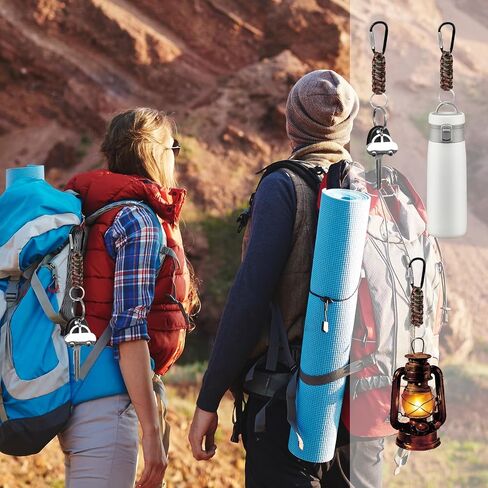 4Pcs Paracord Keychain Lanyard with D-Locking Keyring Clip, Heavy Duty Braided Keychain Strap Clips Metal Key Ring Keychain Hook for Camping, Hiking, Wallets, Key Organizer, Water Bottle Holder in Saudi Arabia