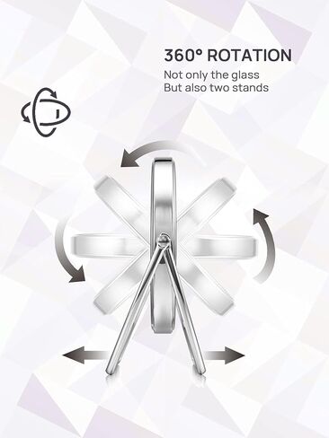 OMIRO Travel Vanity Mirror – 5 Inch Double-Sided 1X/7X Magnification Swivel Makeup Mirror with 360° Pivot Stands, Chrome Finish in Kuwait