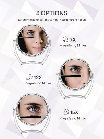 OMIRO Travel Vanity Mirror – 5 Inch Double-Sided 1X/7X Magnification Swivel Makeup Mirror with 360° Pivot Stands, Chrome Finish in Kuwait