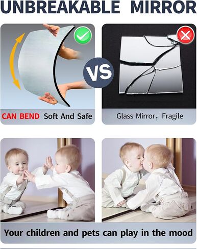 مرآة حائط كاملة الطول لغرفة النوم لكامل الجسم، مرآة مقاومة للكسر لبلاط الأطفال، كبيرة 12 بوصة × 12 بوصة × 4 قطع، مرايا رياضية أكريليك بدون إطار غير قابلة للكسر لصالة الألعاب الرياضية المنزلية، عصا مرآة فوق الباب على الخزانة in Kuwait