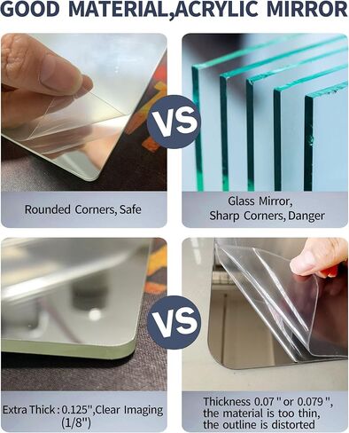 مرآة حائط كاملة الطول لغرفة النوم لكامل الجسم، مرآة مقاومة للكسر لبلاط الأطفال، كبيرة 12 بوصة × 12 بوصة × 4 قطع، مرايا رياضية أكريليك بدون إطار غير قابلة للكسر لصالة الألعاب الرياضية المنزلية، عصا مرآة فوق الباب على الخزانة in Kuwait