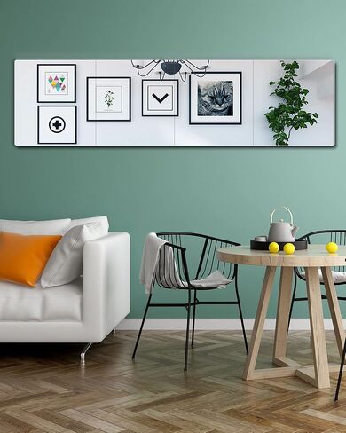 مرآة حائط كاملة الطول لغرفة النوم لكامل الجسم، مرآة مقاومة للكسر لبلاط الأطفال، كبيرة 12 بوصة × 12 بوصة × 4 قطع، مرايا رياضية أكريليك بدون إطار غير قابلة للكسر لصالة الألعاب الرياضية المنزلية، عصا مرآة فوق الباب على الخزانة in Kuwait