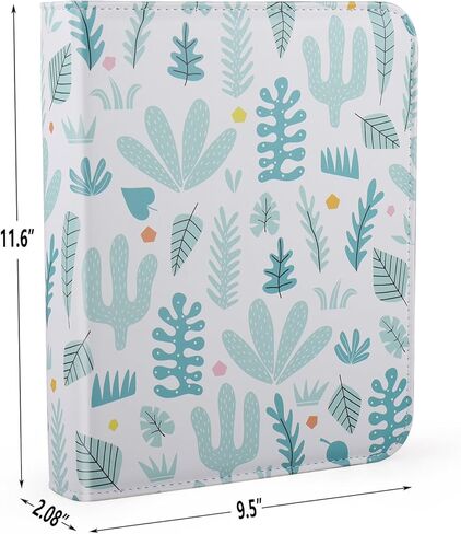 فيلام البوم صور بـ3 حلقات مع سحاب اغلاق للصور الافقية مقاس 4 × 6، غطاء ناعم بنمط صبار كرتوني، سعة 200 in Kuwait