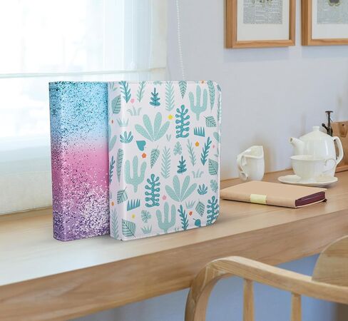 فيلام البوم صور بـ3 حلقات مع سحاب اغلاق للصور الافقية مقاس 4 × 6، غطاء ناعم بنمط صبار كرتوني، سعة 200 in Kuwait