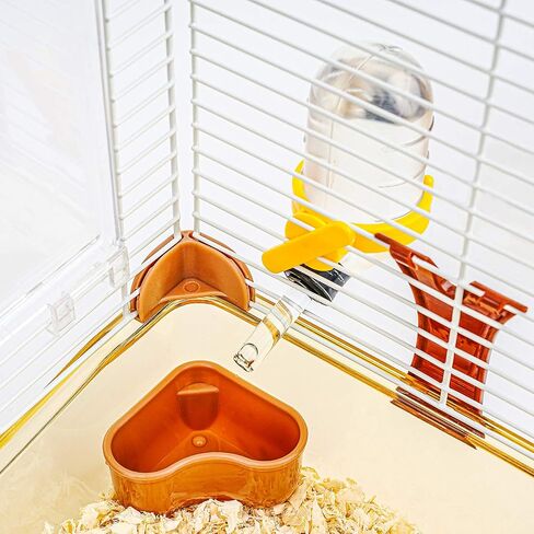 YIBOPET قفص هامستر قفص حيوانات صغير 2 طبقات حجم القفص الشفاف: 10.6 بوصة (عرض) × 8.1 (طول) × 10.6 (ارتفاع) مناسب للهامستر حتى طول 3.5 بوصة in Saudi Arabia
