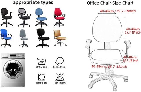 ACOFRR Christmas Office Chair Slipcover, Christmas Holiday Ornamental Print, Protective Stretch Decorative Fabric Cover, Chair Seat Cover + Backrest Cover,Standard Size (Red Green) in Kuwait