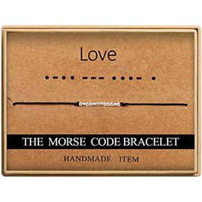 Ldurian Morse Code Bracelet Christmas Gifts - Inspirational Morse Code Bracelets for Women Ajustable string Bracelet Secret Message Friendship Gifts