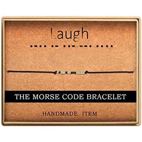 Ldurian Morse Code Bracelet Christmas Gifts - Inspirational Morse Code Bracelets for Women Ajustable string Bracelet Secret Message Friendship Gifts in Kuwait