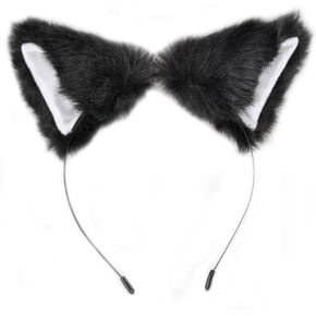 E-TING Long Fur Cat Ears Anime Cosplay Headband Hairband Halloween Cosplay Party Costume