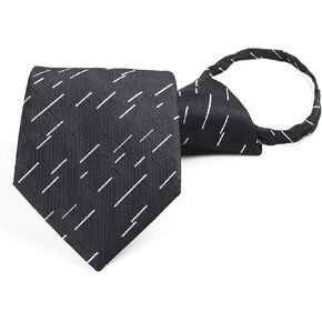 Mens Zipper Pre-tied Clip-On Tie Business Wedding Solid Checks Striped Necktie Various Design in Saudi Arabia